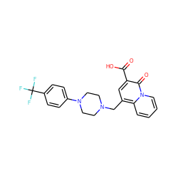 O=C(O)c1cc(CN2CCN(c3ccc(C(F)(F)F)cc3)CC2)c2ccccn2c1=O ZINC000084710090