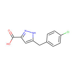 O=C(O)c1cc(Cc2ccc(Cl)cc2)[nH]n1 ZINC000013526597