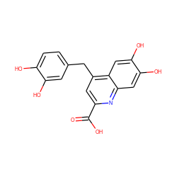 O=C(O)c1cc(Cc2ccc(O)c(O)c2)c2cc(O)c(O)cc2n1 ZINC000013490175