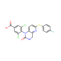 O=C(O)c1cc(Cl)c(N2C(=O)NCc3nc(Sc4ccc(F)cc4)ccc32)c(Cl)c1 ZINC000027315887