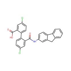 O=C(O)c1cc(Cl)ccc1-c1ccc(Cl)cc1C(=O)Nc1ccc2c(c1)Cc1ccccc1-2 ZINC000001719580