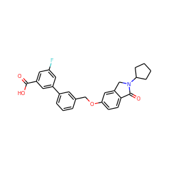 O=C(O)c1cc(F)cc(-c2cccc(COc3ccc4c(c3)CN(C3CCCC3)C4=O)c2)c1 ZINC000095576846