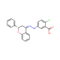 O=C(O)c1cc(N/N=C2/C[C@@H](c3ccccc3)Oc3ccccc32)ccc1Cl ZINC000033959985