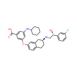 O=C(O)c1cc(NC2CCCCC2)cc(Oc2ccc3c(c2)C[C@@H](NC[C@H](O)c2cccc(Cl)c2)CC3)c1 ZINC000042850838