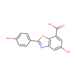 O=C(O)c1cc(O)cc2nc(-c3ccc(O)cc3)oc12 ZINC000013583671