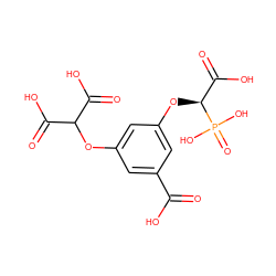 O=C(O)c1cc(OC(C(=O)O)C(=O)O)cc(O[C@@H](C(=O)O)P(=O)(O)O)c1 ZINC000026717804