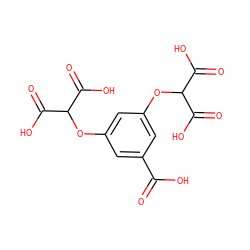 O=C(O)c1cc(OC(C(=O)O)C(=O)O)cc(OC(C(=O)O)C(=O)O)c1 ZINC000026578221