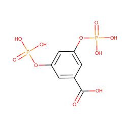 O=C(O)c1cc(OP(=O)(O)O)cc(OP(=O)(O)O)c1 ZINC000026575964