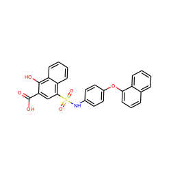 O=C(O)c1cc(S(=O)(=O)Nc2ccc(Oc3cccc4ccccc34)cc2)c2ccccc2c1O ZINC000653733687