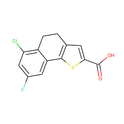 O=C(O)c1cc2c(s1)-c1cc(F)cc(Cl)c1CC2 ZINC000653695774