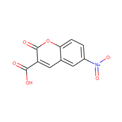 O=C(O)c1cc2cc([N+](=O)[O-])ccc2oc1=O ZINC000000092430