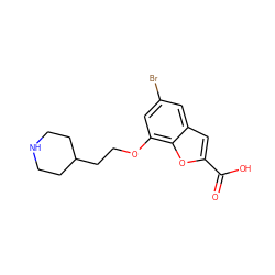 O=C(O)c1cc2cc(Br)cc(OCCC3CCNCC3)c2o1 ZINC000071294191