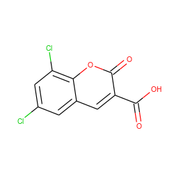 O=C(O)c1cc2cc(Cl)cc(Cl)c2oc1=O ZINC000000067691