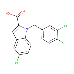 O=C(O)c1cc2cc(Cl)ccc2n1Cc1ccc(Cl)c(Cl)c1 ZINC000013588886