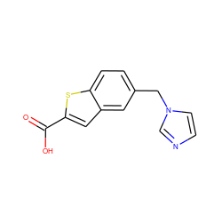 O=C(O)c1cc2cc(Cn3ccnc3)ccc2s1 ZINC000029391511