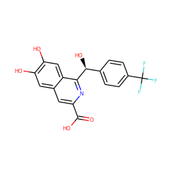 O=C(O)c1cc2cc(O)c(O)cc2c([C@@H](O)c2ccc(C(F)(F)F)cc2)n1 ZINC000013490162