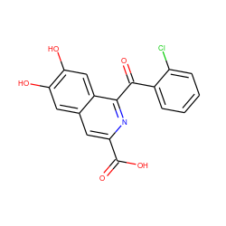 O=C(O)c1cc2cc(O)c(O)cc2c(C(=O)c2ccccc2Cl)n1 ZINC000013490146