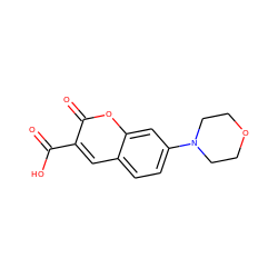 O=C(O)c1cc2ccc(N3CCOCC3)cc2oc1=O ZINC000003156862