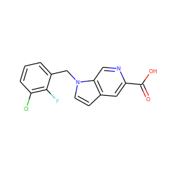 O=C(O)c1cc2ccn(Cc3cccc(Cl)c3F)c2cn1 ZINC000045286797