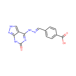 O=C(O)c1ccc(/C=N/Nc2nc(=O)[nH]c3n[nH]cc23)cc1 ZINC001772627873