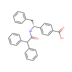 O=C(O)c1ccc([C@@H](Cc2ccccc2)NC(=O)C(c2ccccc2)c2ccccc2)cc1 ZINC000001534474