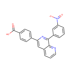 O=C(O)c1ccc(-c2cc3cccnc3c(-c3cccc([N+](=O)[O-])c3)n2)cc1 ZINC000000602427