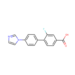 O=C(O)c1ccc(-c2ccc(-n3ccnc3)cc2)c(F)c1 ZINC001239257299