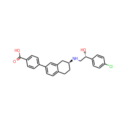 O=C(O)c1ccc(-c2ccc3c(c2)C[C@@H](NC[C@H](O)c2ccc(Cl)cc2)CC3)cc1 ZINC000038900630