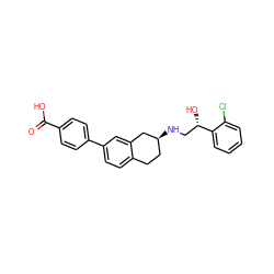 O=C(O)c1ccc(-c2ccc3c(c2)C[C@@H](NC[C@H](O)c2ccccc2Cl)CC3)cc1 ZINC000040836550