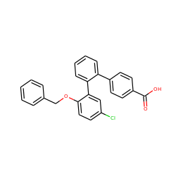 O=C(O)c1ccc(-c2ccccc2-c2cc(Cl)ccc2OCc2ccccc2)cc1 ZINC000040379662