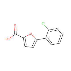 O=C(O)c1ccc(-c2ccccc2Cl)o1 ZINC000000280585