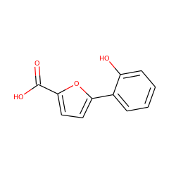 O=C(O)c1ccc(-c2ccccc2O)o1 ZINC000028530394