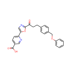 O=C(O)c1ccc(-c2cnc(C(=O)CCc3ccc(COc4ccccc4)cc3)o2)nc1 ZINC000029136190