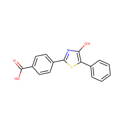 O=C(O)c1ccc(-c2nc(O)c(-c3ccccc3)s2)cc1 ZINC000013822600