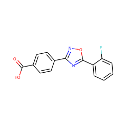 O=C(O)c1ccc(-c2noc(-c3ccccc3F)n2)cc1 ZINC000012479417