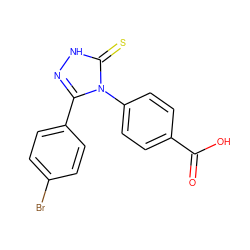 O=C(O)c1ccc(-n2c(-c3ccc(Br)cc3)n[nH]c2=S)cc1 ZINC000004183285