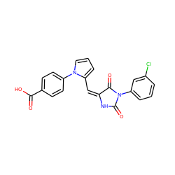 O=C(O)c1ccc(-n2cccc2/C=C2/NC(=O)N(c3cccc(Cl)c3)C2=O)cc1 ZINC000009090128