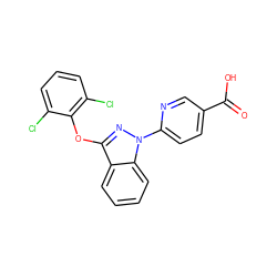 O=C(O)c1ccc(-n2nc(Oc3c(Cl)cccc3Cl)c3ccccc32)nc1 ZINC001772629296