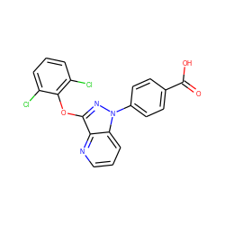 O=C(O)c1ccc(-n2nc(Oc3c(Cl)cccc3Cl)c3ncccc32)cc1 ZINC001772596048