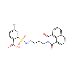 O=C(O)c1ccc(Br)cc1S(=O)(=O)NCCCCN1C(=O)c2cccc3cccc(c23)C1=O ZINC000148516496