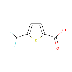 O=C(O)c1ccc(C(F)F)s1 ZINC000095704935