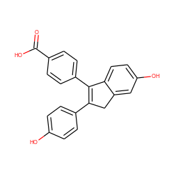 O=C(O)c1ccc(C2=C(c3ccc(O)cc3)Cc3cc(O)ccc32)cc1 ZINC000013673483