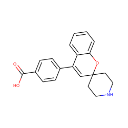 O=C(O)c1ccc(C2=CC3(CCNCC3)Oc3ccccc32)cc1 ZINC000040952949