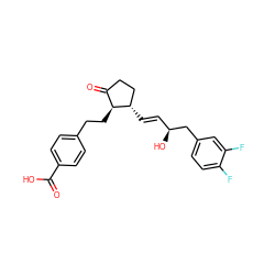 O=C(O)c1ccc(CC[C@H]2C(=O)CC[C@@H]2/C=C/[C@H](O)Cc2ccc(F)c(F)c2)cc1 ZINC001772600883