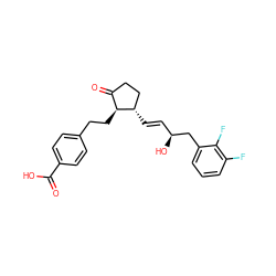 O=C(O)c1ccc(CC[C@H]2C(=O)CC[C@@H]2/C=C/[C@H](O)Cc2cccc(F)c2F)cc1 ZINC001772583980