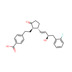 O=C(O)c1ccc(CC[C@H]2C(=O)CC[C@@H]2/C=C/[C@H](O)Cc2ccccc2F)cc1 ZINC001772628049