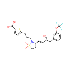 O=C(O)c1ccc(CCCN2[C@@H](/C=C/[C@H](O)Cc3cccc(OC(F)(F)F)c3)CCS2(=O)=O)s1 ZINC001772643619