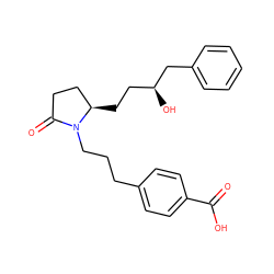 O=C(O)c1ccc(CCCN2C(=O)CC[C@H]2CC[C@H](O)Cc2ccccc2)cc1 ZINC000003975339