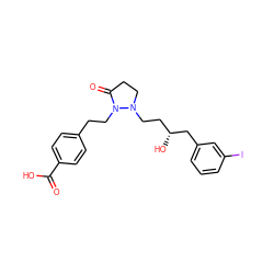 O=C(O)c1ccc(CCN2C(=O)CCN2CC[C@@H](O)Cc2cccc(I)c2)cc1 ZINC000028962063