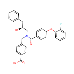 O=C(O)c1ccc(CN(C[C@@H](O)Cc2ccccc2)C(=O)c2ccc(Oc3ccccc3F)cc2)cc1 ZINC001772603346